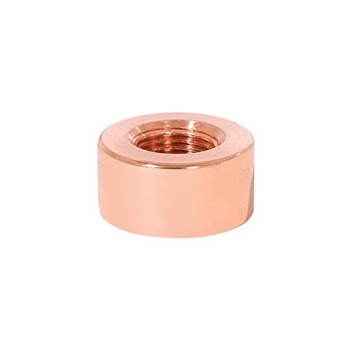 Image of B&P Lamp Solid Brass Flat Cap, Tapped 1 /8IP, 3 /8 Inch Height by 3 /4 Inch Diameter, Polished Copper