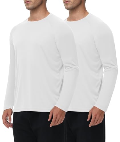 Image of Long Sleeve Shirts for Men - Quick Dry Moisture Wicking UV UPF Sun Protection T-Shirts for Fishing Workout Swim