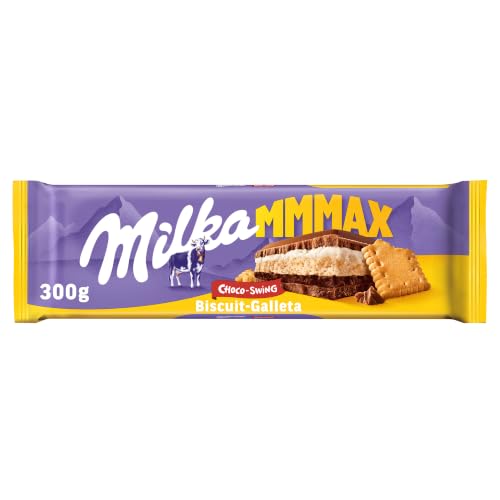 Milka MMMAX Choco Swing Tableta Grande Chocolate Leche, Galleta, Cacao, 300g