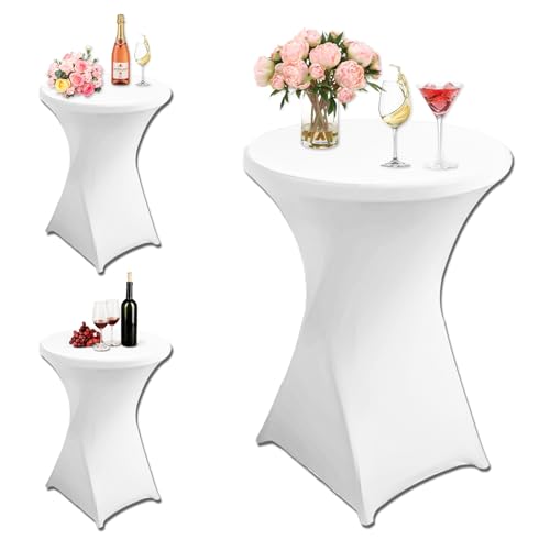 2 Stück Stretch Stehtisch Husse Stehende Tischdecke 80 x 110cm Elastische Tischdecken für Bar Counter, Runde Tisch Hochzeit, Geburtstagsfeier