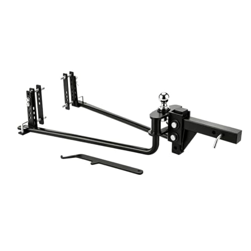 Weight Distribution Hitch 10 000 Lbs Max Towing 1 000 Lbs Max Tongue Weight Distributing Hitches with Sway Control Includes 2 Shank & 2-5/16 Ball Load Leveling Hitch for RV Boat Trailer