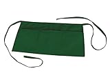 ProEquip Waist Apron with 3 Pockets Poly Cotton Commercial Restaurant Home Bib Spun, 2-Pack, Green