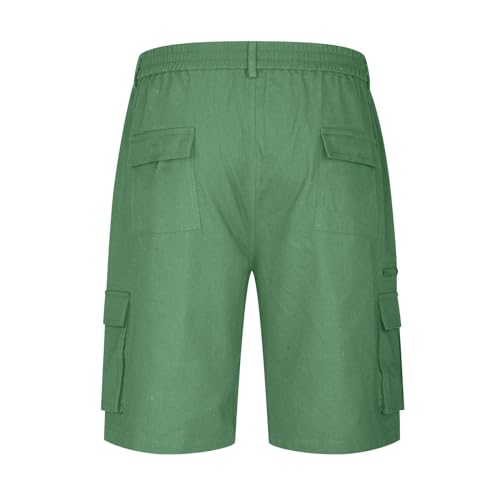Image of Cargo Shorts for Men,Summer Casual Elastic Waist Big Tall Baggy Shorts Lightweight Hiking Short with Multi Pockets
