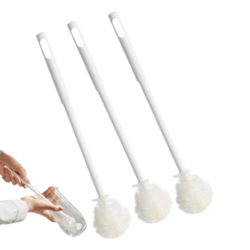 Cepillo de botellas limpiador, cepillo de limpieza plegable de 3 piezas con mango largo - Accesorios de cocina para tazas de café, biberones, humidificador, viajes, camping, oficina