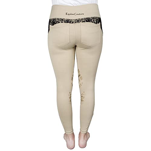 Equine Couture Spicy Girl Chili Tights- Safari w/Black- Small3