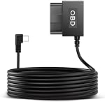 YKT Dash Cam OBD Kit de fil dur, câble d'alimentation de type C de la caméra Dash 11.6-16V à 5V/2.5A avec protection basse tension 24h Moniteur de stationnement/mode Acc pour Dashcam, GPS, Radar (type C) (Plug & Jouer)