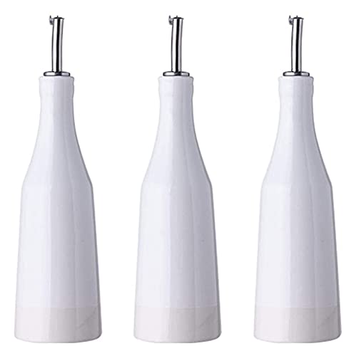 Bouteille distributrice d'huile d'olive en céramique blanche pour cuisine - 2
