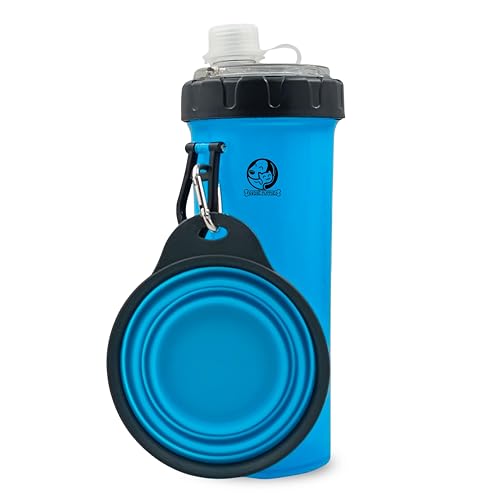 Image of Foodie Puppies Dog Cat Pet Food & Water 2in1 Bottle and Bowl Set (Travel Bottle and Bowl Set) Leak-Proof Dog and Cat Travel Dispenser with Collapsible Pet Cup (Color May Vary)