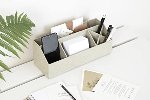Casier de rangement de bureau beige Bigso Box avec 4 compartiments pour crayons - 6