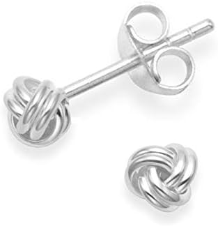 Sterling Silver Wool knot Earrings - TINY wool Knot Stud Earrings Silver - SIZE: 3mm 5196. MUCH SMALLER THAN SHOWN! Gift Boxed 5196