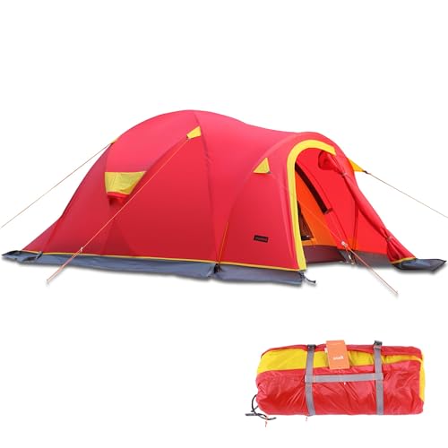 2 Person 4 Season Tent, Winter Camping Tent Waterproof Windproof Lightweight Tent 20D Nylon PU8000mm...