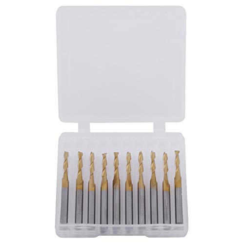 Kuuleyn Fresa a Candela, Fresa in Metallo Duro, Fresa, Fresa a Candela a Doppia elica Rivestita in Titanio Codolo 3,175 mm Diametro Tagliente 2 mm per circuiti Stampati, Parti Hardware