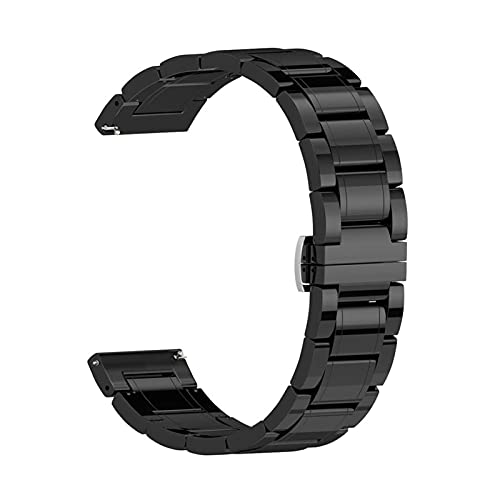 YONGNAGUI NASUNJIA 20 mm 22 mm 24 mm banda de cerámica de lujo en forma for Samsung Galaxy 3 Watch 46mm 42mm Gear ST3 Strap Active 2 40 44mm Smart Watch Correa de cerámica(Black,20mm)