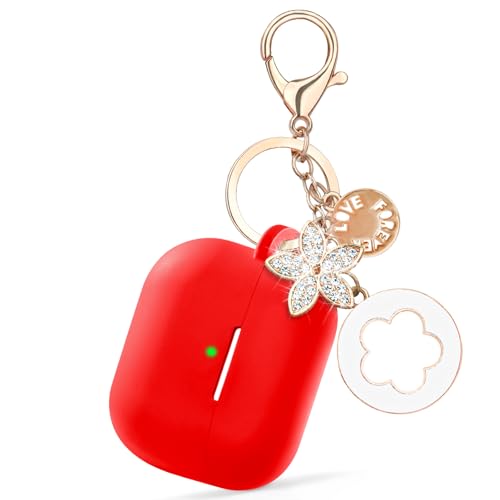 Image of Case Compatible with Apple Airpods 4 - VISOOM Airpods 4 Cases 2024 Cover Women Anti-Drop Silicone iPods 4 Earbuds Wireless Accessorie Charging Cases Girl Bling Keychain for Airpod iPods 4th Gen