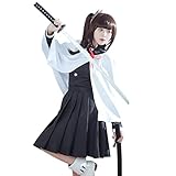 Nuoqi Tsuyuri kanao Cosplay Outfit Kanao Cosplay Costume Womens Anime Robe Kimono Uniform Dress Suit XL