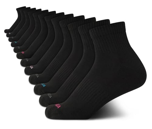 Image of Nautica Womens Quarter Socks Moisture Wicking Cushioned Socks, 12 Pack | Stretch Performance Dri-Motion Fabric, Cushioned with Arch Support, Breathable Mesh Panels, Quarter Cut, Shoe Size 4-10