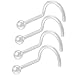 Produktbild 4 x 0.8mm Bioflex Nase Spirale Nasenpiercing Haken Nasenring Nasenstecker Schmuck 7mm