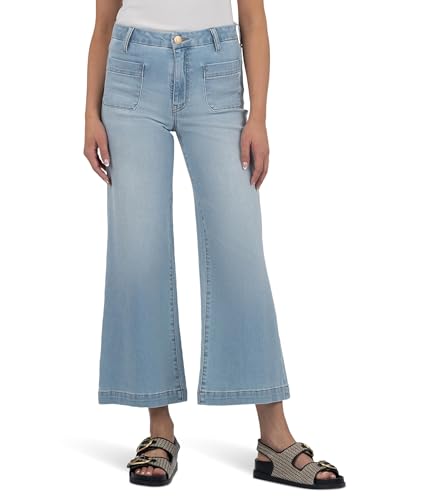 KUT from the Kloth Women's Meg High-Rise Wide Leg with Patch Pockets Regular Hem
