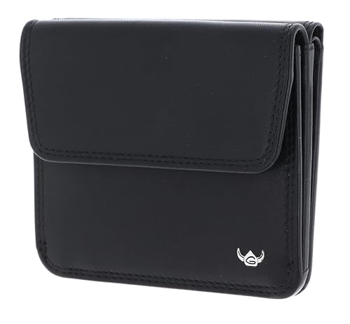 Monedero Polo Golden Head 1174 de piel negra con solapa y tarjetero de seguridad RFID