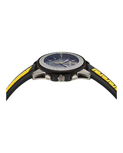 Versace Greca Action Chrono Collection Luxury Mens Watch Timepieces with a Black Strap and Dial Featuring a IP Gunmetal Case2