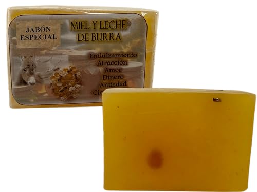 HOSTENATURA | Jabón Esotérico Miel y Leche de Burra 120 g | Jabón Ritual para Endulzamiento, Amor y Atracción | Baño Espiritual