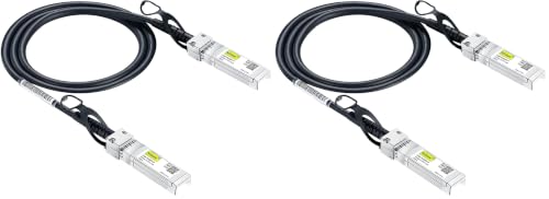10Gtek für Ubiquiti UniFi SFP+ to SFP+ Kabel 0.5-Meter(1.65ft), 10GBASE-CU SFP+ Direct Attach Copper(DAC) Twinax Kabel, Passiv (Packung mit 2)