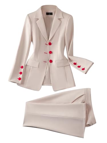 Women Elegant Pant Suit 2 Piece Set Office Ladies Female Business Work Formal Blazer Jacket and Trouser Outfits