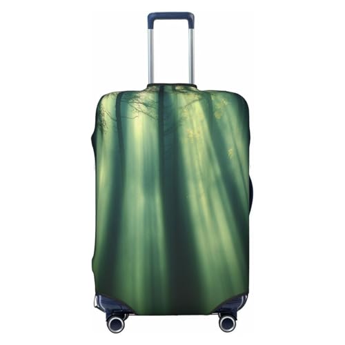 The Forest in The Morning Durable Luggage Cover Suitcase Protector Anti-Scratch Luggage Cover Fits 18-32inch Luggage, Black, M
