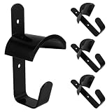 HORIALENCE Soporte de Hierro Negro para Cabezada y Riendas de Caballo con 4 Ganchos Múltiples para Pared de Establo, Instalación Sencilla y Resistente