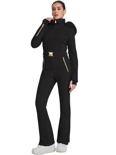 YEEFINE Women's One Piece Ski Suit Waterproof Snowsuits Insulated Snowboard
