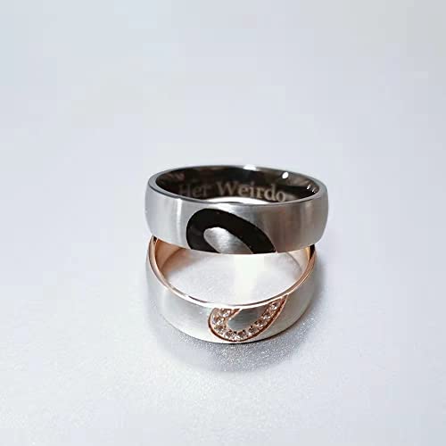 His and Hers Wedding Ring Sets Promise Rings for Couples Stainless Steel Ring Set Personalized Engraved Custom Name4