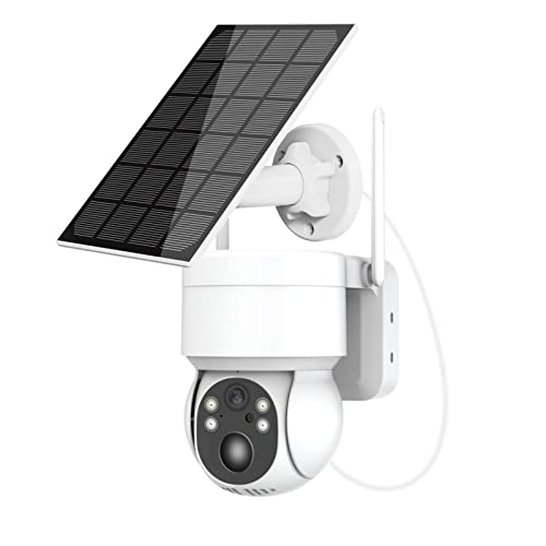 PIWINE Cámara HD de red doméstica Wifi de baja potencia, monitor de vigilancia solar para exteriores (con batería, 32 G)