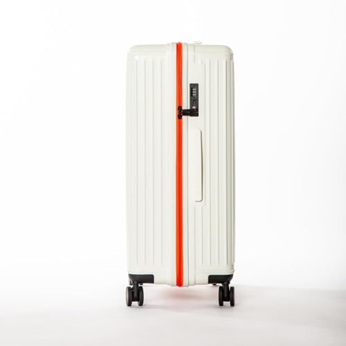 Image of Hard Polycarbonate Luggage Trolley Bag | 8 Wheels 360 Double Spinner Suitcase with Coffee Holder & Mobile Stand | 5 Years Warranty - Arctic Snow, Set of 2 (Cabin+Medium) (54+64 cm)