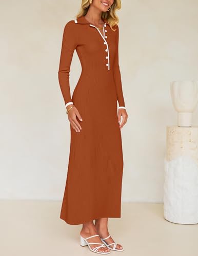 Robe pull femme tricot côtelé décontracté formelle chic - 3