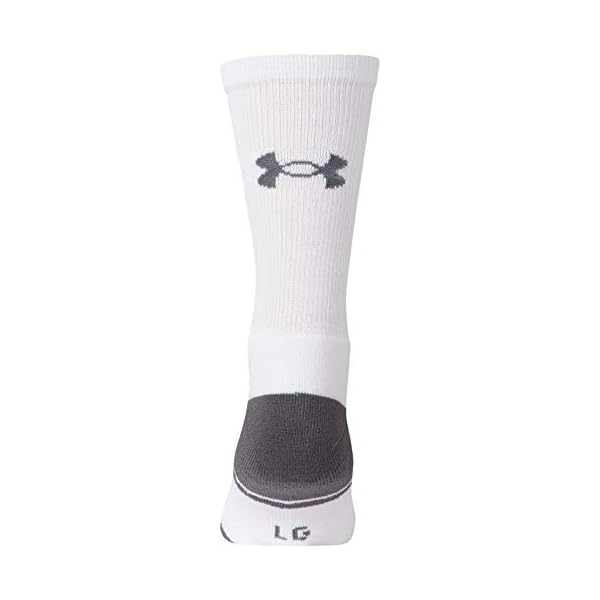 Under Armour Adult Resistor 3.0 Crew Socks, Multipairs , White/Graphite (12-Pairs) , X-Large
