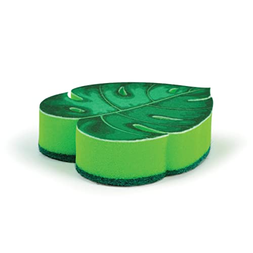 Image of Genuine Fred, House Plant, Monstera Leaf Kitchen Sponge, Multicolor