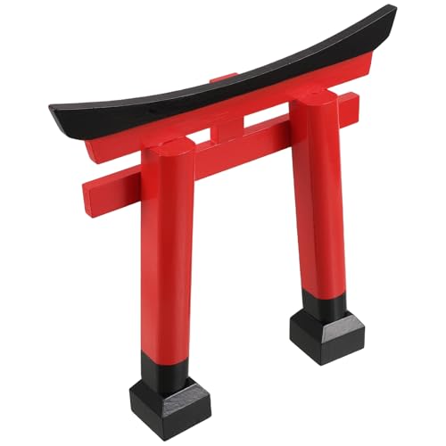 MINAOLULUS 和風鳥居飾り ミニチュア門扉 園風デスクトップ装飾 伝統的な和風ミニオーナメント 魚水槽 盆栽 小景観用文化的アクセサリー