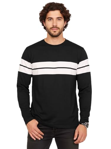 Image of LEOTUDE Men's Cotton Regular Fit Printed Round Neck Full Sleeve T-Shirt