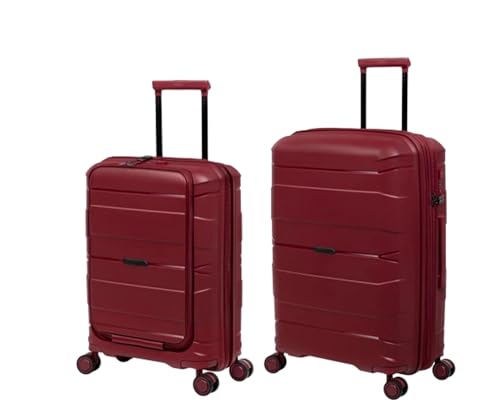Image of it luggage Momentous German Red Set of 2-24 & 20 inches Cabin with Paded Laptop Section Medium Expandable Polypropylene Hardsided with TSA Lock & Wet Pouch Inside 8 Wheel Trolley Bag