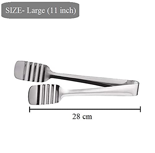 KitchenFest® Cake Tong, Chapati Tong, Paratha Tong, and Salad Serving Food Tong | Stainless Steel | 11 Inch