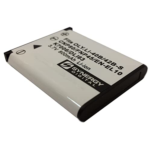 Synergy Digital Digital Camera Battery, Compatible With Olympus 2000346, Li40, Li-40B, Li-42B Digital Camera Battery (Li-Ion, 3.7V, 800 Mah) #TOP2