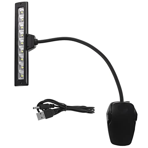 Hemoton 9 Led Music Stand Adjustable Clip Light Piano Lamp Book Light Clip Non-Heating Eye Care Lamp