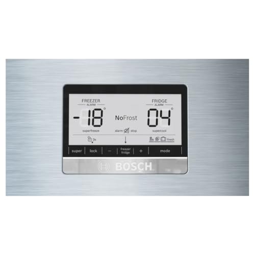 Image of Bosch Series 6 542 L Frost Free Double Door Refrigerator, Freezer on Top, Total No Frost, Brushed Steel Anti-Fingerprint, 186 x 75 cm (KDN76AID0I)