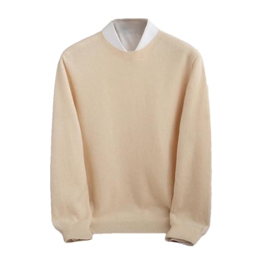 Men Classic Crewneck Seamless Wool Sweater Business Long Sleeve Soft Warm Thick Knitted Pullover