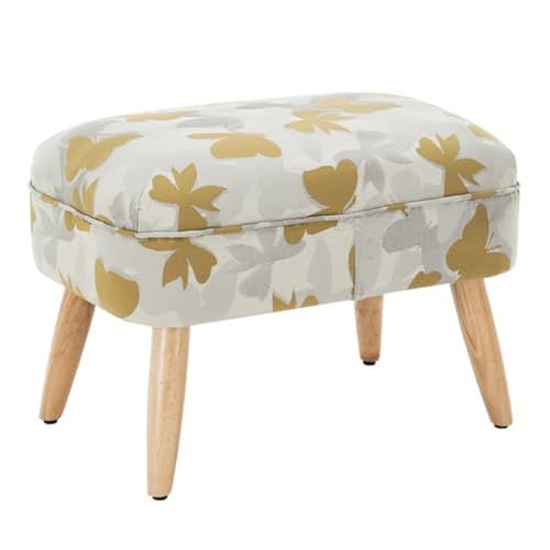 Repose-pieds en bois petit escabeau jaune de chambre et bureau