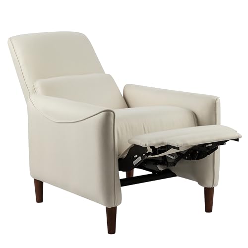 Sillón reclinable empujable tela beige miniatura 5