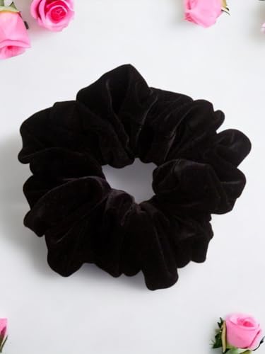 Black Velvet Scrunchy-Jumbo - Made in the USA
