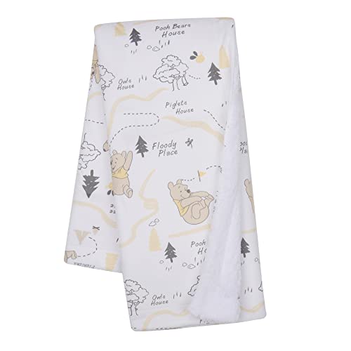 Image of Lambs & Ivy Disney Baby Pooh and The Hundred Acre Woods White Baby Blanket
