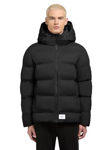 khujo Herren Winterjacke warme Steppjacke mit großer Kapuze Silas2-YM Black Gr. L