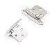 MOSILVERON Overlay Cabinet Hinges, for Kitchen Cabinets, for Bathroom Cabinets, Variable, Self Closing, (25 Pairs Satin Nickel)